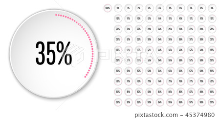 Set of circle percentage diagrams Set of circle percentage diagrams 45374980