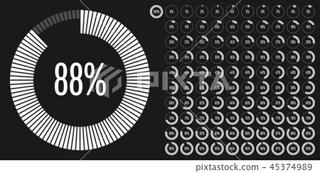 Set of circle percentage diagrams 45374989
