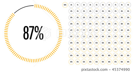 Set of circle percentage diagrams Set of circle percentage diagrams 45374990