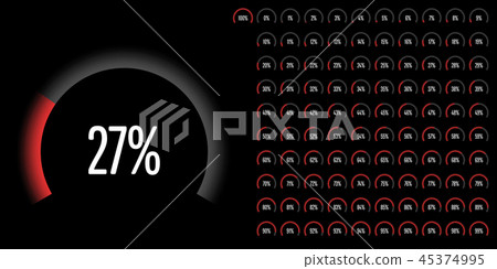 Set of circular sector percentage diagrams Set of circular sector percentage diagrams 45374995