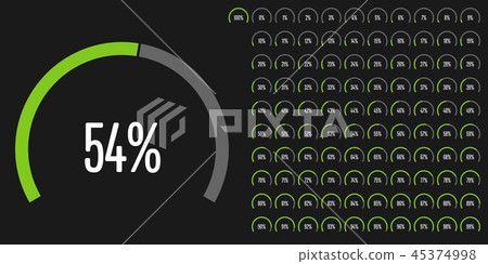 Set of circular sector percentage diagrams Set of circular sector percentage diagrams 45374998