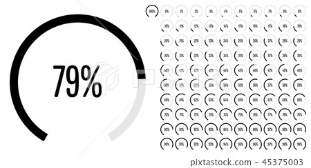 Set of circular sector percentage diagrams Set of circular sector percentage diagrams 45375003