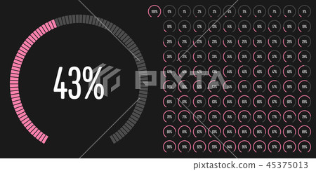 Set of circular sector percentage diagrams Set of circular sector percentage diagrams 45375013