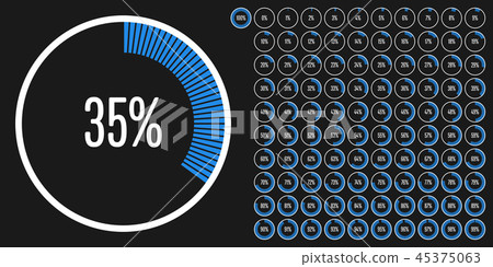 Set of circle percentage diagrams Set of circle percentage diagrams 45375063