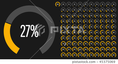 Set of circular sector percentage diagrams Set of circular sector percentage diagrams 45375069
