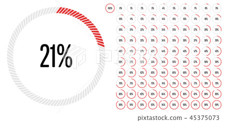 Set of circle percentage diagrams Set of circle percentage diagrams 45375073