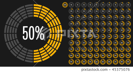 Set of circle percentage diagrams Set of circle percentage diagrams 45375076