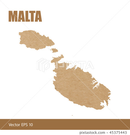 Detailed map of Malta cut out of craft paper 45375443