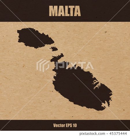 Detailed map of Malta on craft paper background 45375444