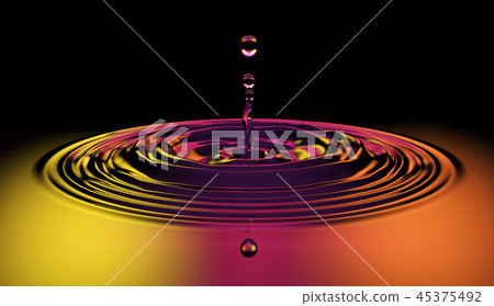 Colorful Water Surface Drop Splash 45375492