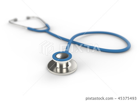 Medical Stethoscope Isolated on White Background 45375493