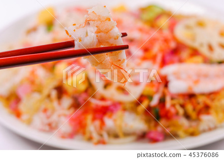 Japanese food with chopsticks Japanese food with chopsticks 45376086