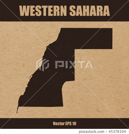Map of Western Sahara on craft paper background Map of Western Sahara on craft paper background 45376104