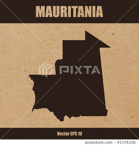 Map of Mauritania on craft paper background 45376106
