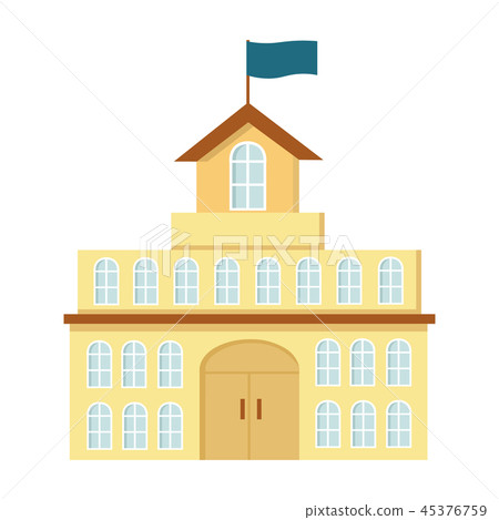 Government icon cartoon. Single building icon from the big city infrastructure cartoon. 45376759