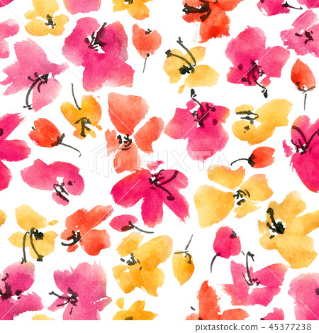 Yellow flowers pattern 45377238