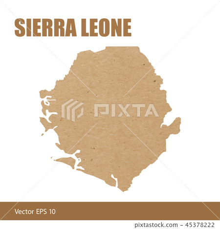 Map of Sierra Leone cut out of craft paper 45378222