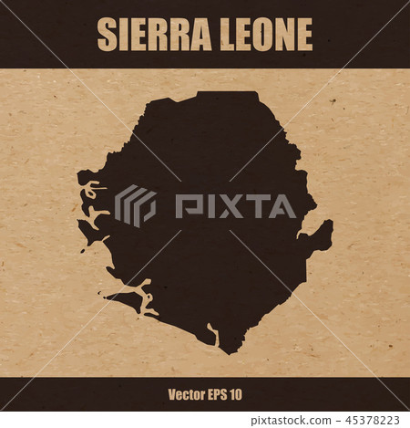 Map of Sierra Leone on craft paper background 45378223