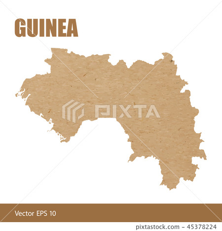 Detailed map of Guinea cut out of craft paper 45378224