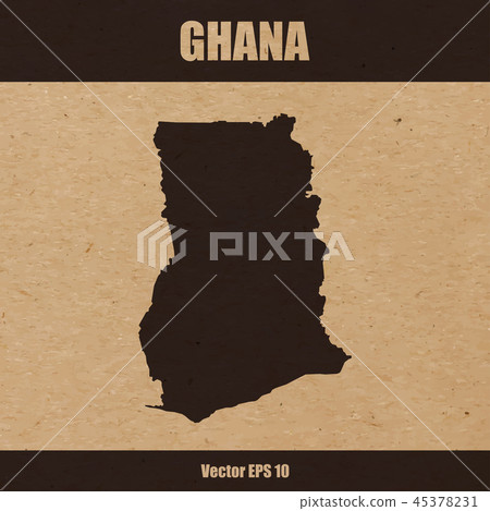 Detailed map of Ghana on craft paper background 45378231