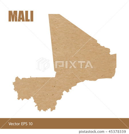Detailed map of Mali cut out of craft paper 45378339