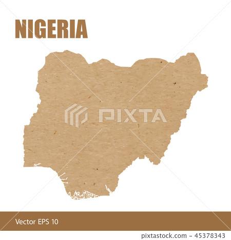 Detailed map of Nigeria cut out of craft paper - Stock Illustration ...
