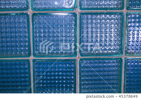 BACKGROUND TEXTURE OF GLASS TRANSPARENT SQUARE TILES 45378649