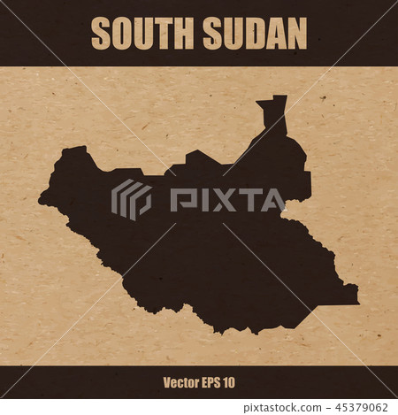 Map of South Sudan on craft paper background - Stock Illustration ...