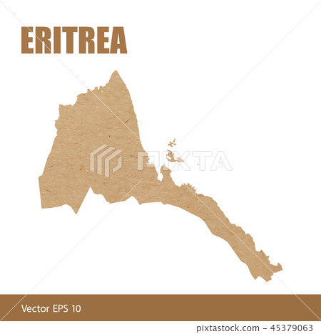 Detailed map of Eritrea cut out of craft paper 45379063