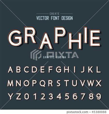 Font and alphabet vector Design typeface number Font and alphabet vector Design typeface number 45380088