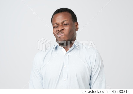Disgusted young african american man 45380814