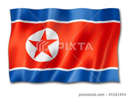 North Korean flag isolated on white North Korean flag isolated on white 45381454
