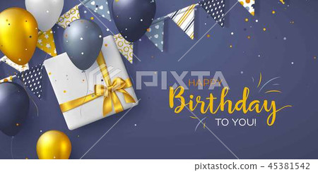 Happy Birthday holiday design for greeting cards. 45381542