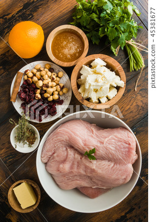 Raw turkey breast fillet Raw turkey breast fillet 45381677