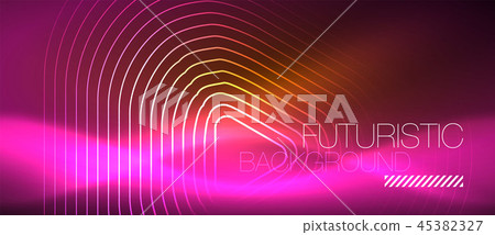 Color shiny neon lights background with abstract lines 45382327