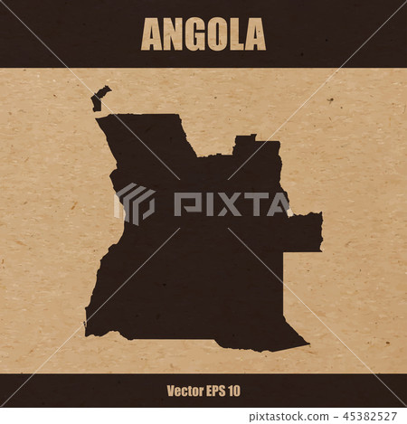 Detailed map of Angola on craft paper background - Stock Illustration ...
