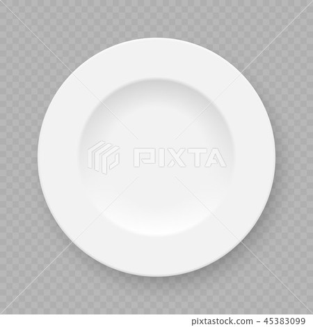 Realistic white plate dish Realistic white plate dish 45383099