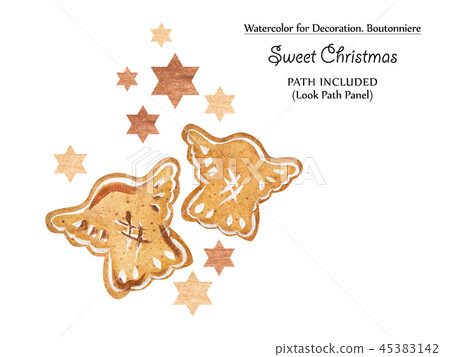 Sweet vignettes with gingerbreads and golden stars Sweet vignettes with gingerbreads and golden stars 45383142