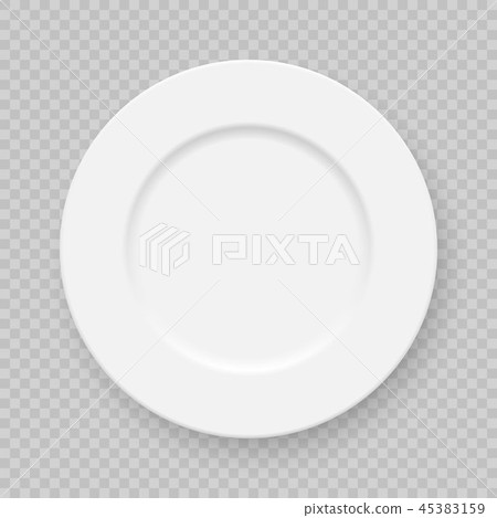 Realistic white plate dish 45383159