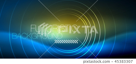Neon glowing circles background Neon glowing circles background 45383307