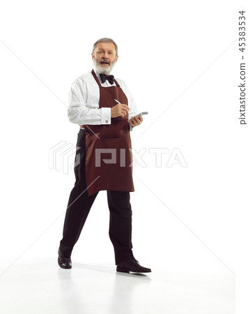 Senior waiter at studio Senior waiter at studio 45383534