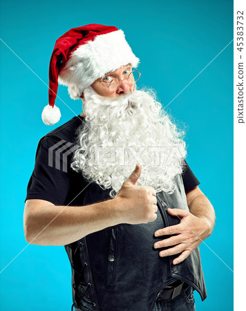 Portrait of Man in Santa Claus Costume Portrait of Man in Santa Claus Costume 45383732