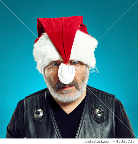 Portrait of Man in Santa Claus Costume Portrait of Man in Santa Claus Costume 45383735