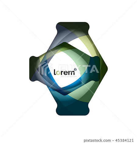 Abstract geometric design logo made of flowing elements 45384121