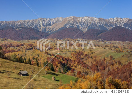 rural landscape Piatra Craiului Mountains, Romania 45384718