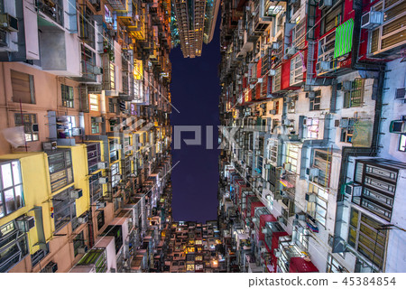 Hong Kong Monster Mansion Night View 45384854