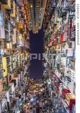 Hong Kong Monster Mansion Night View 45384855