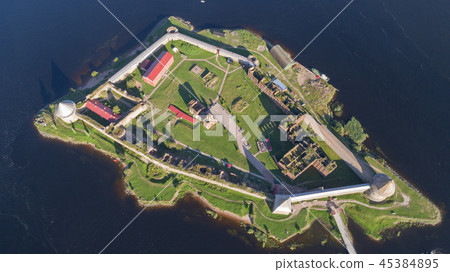 Aerial top view on fortress Oreshek 45384895