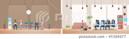Job Interview and Recruiting. Vector Illustration. Job Interview and Recruiting. Vector Illustration. 45384977