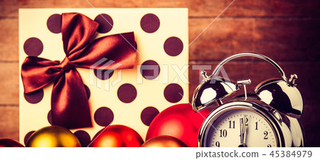 gray metal alarm clock and Christmas gifts gray metal alarm clock and Christmas gifts 45384979